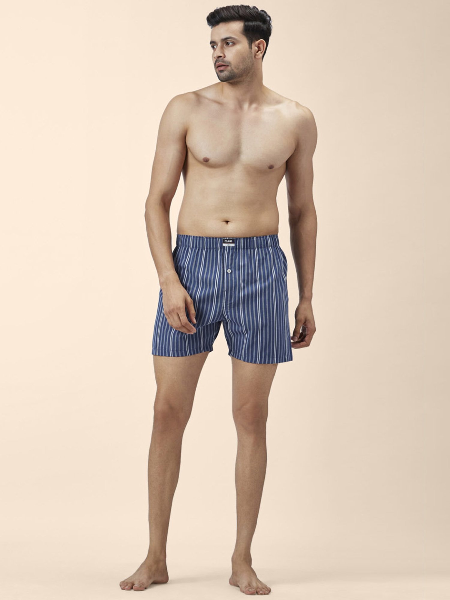 Ajile by Pantaloons Blue Cotton Regular Fit Striped Boxers