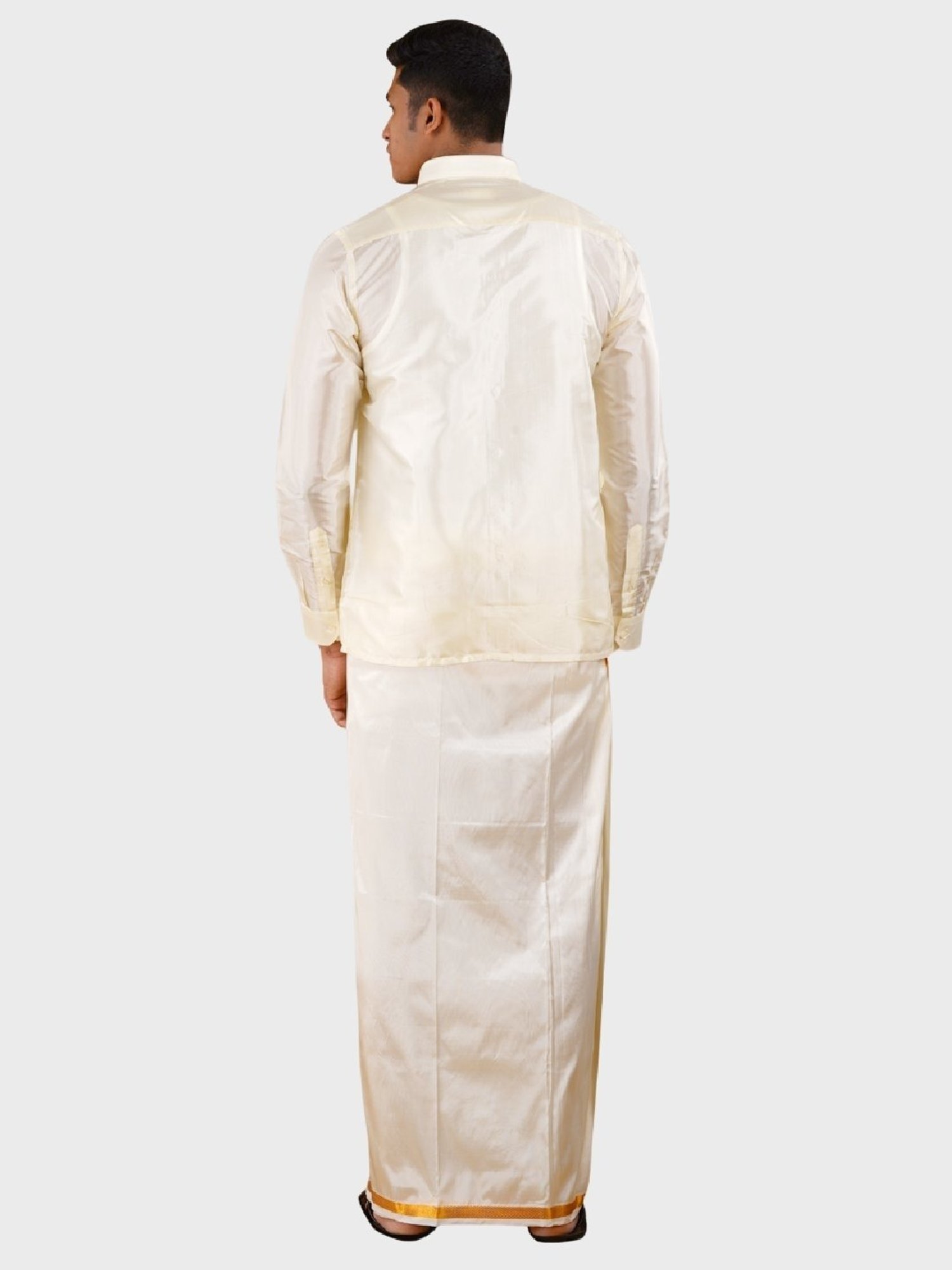 Ramraj Beige Regular Fit Ethnic Set