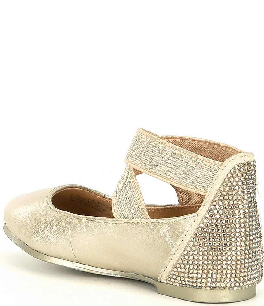 Copper Key Girls' Loviee Jewel Embellished Leather Ballet Flats (Youth)