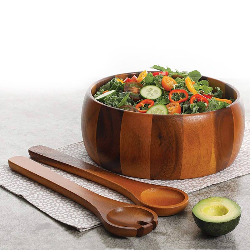 Gibson Home 67oz 3pk Wood Laroda Salad Bowls