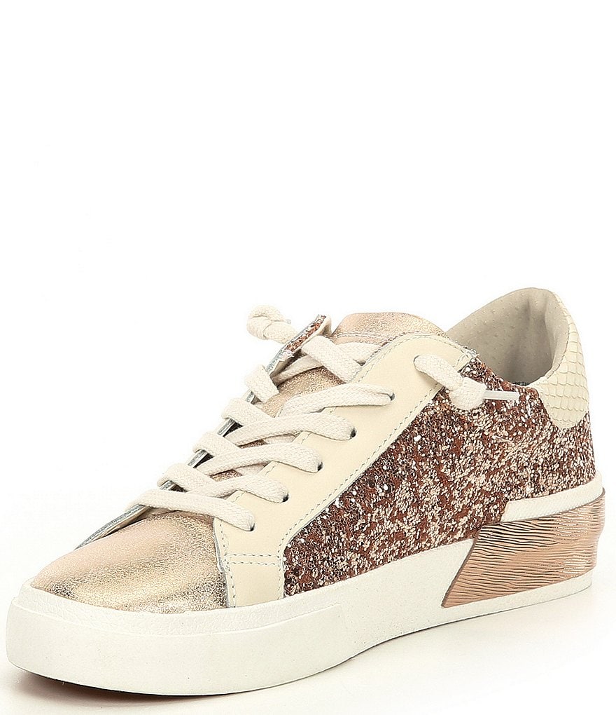 Dolce Vita Zina Glitter Patchwork Detail Lace-Up Sneakers