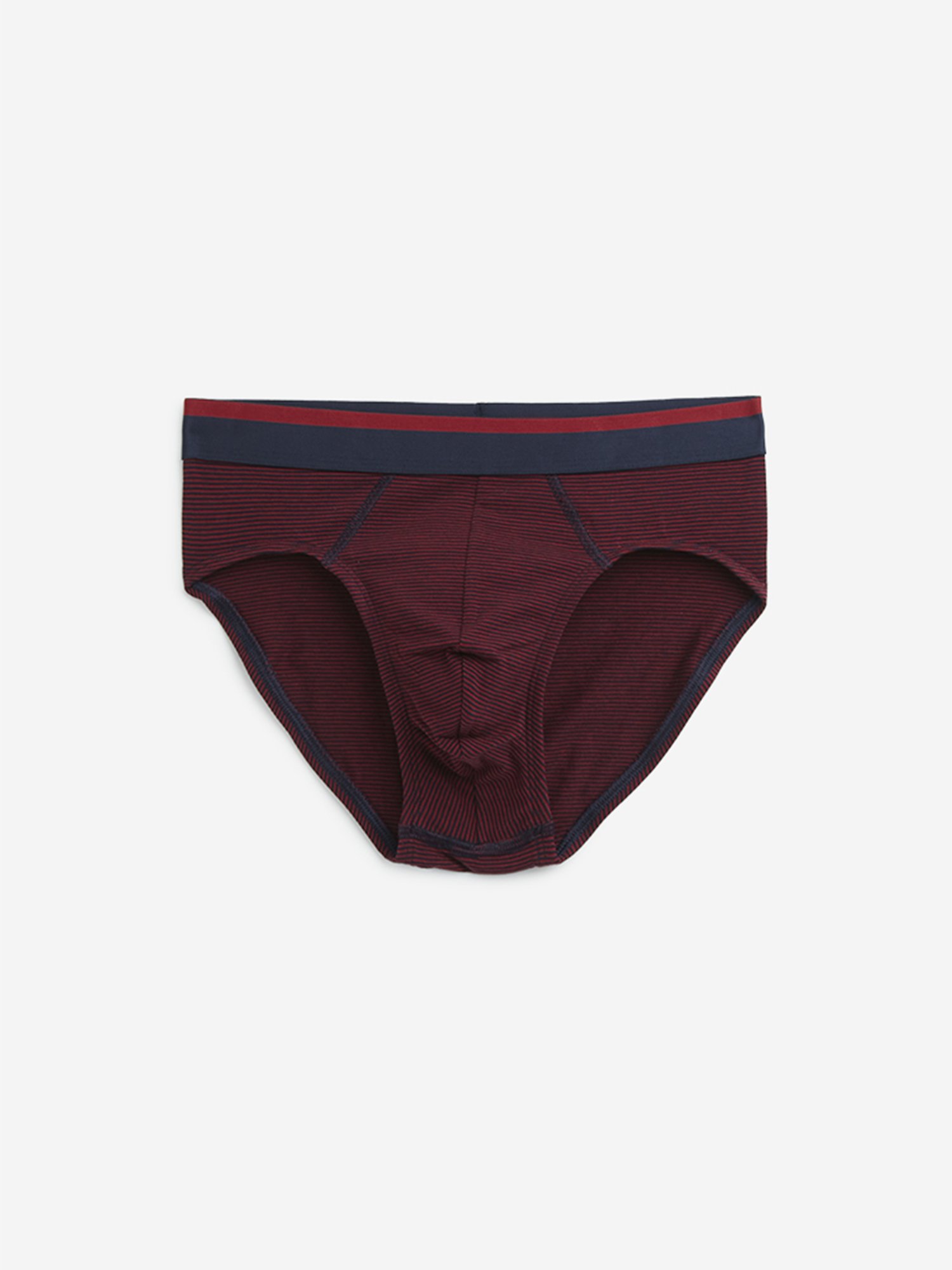 WES Lounge by Westside Red Solid Cotton Blend Briefs - Pack of 3