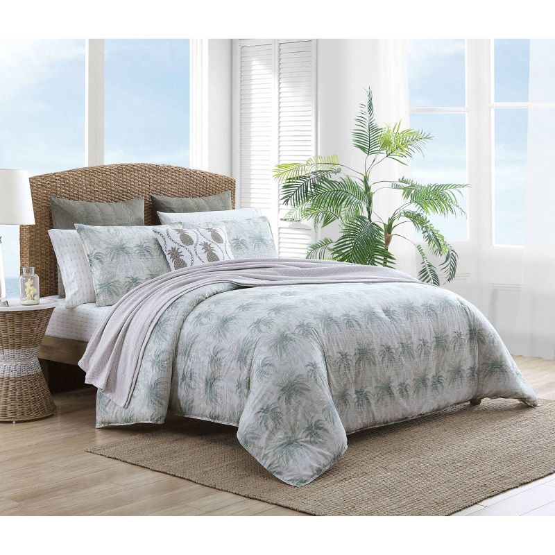 King Distressed Palm Comforter & Sham Set Green - Tommy Bahama