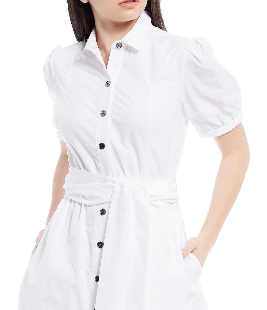 LDT Alexandra Button Front Short Sleeve Midi Dress