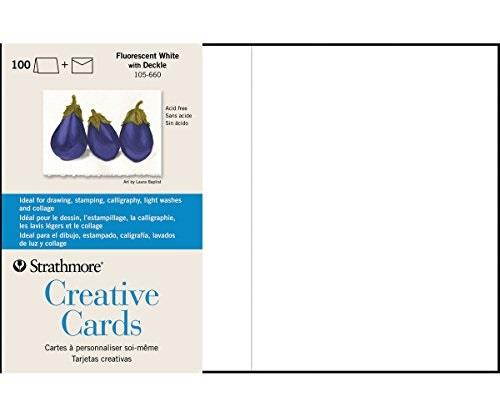 strathmore greeting cards flr white pkg 100