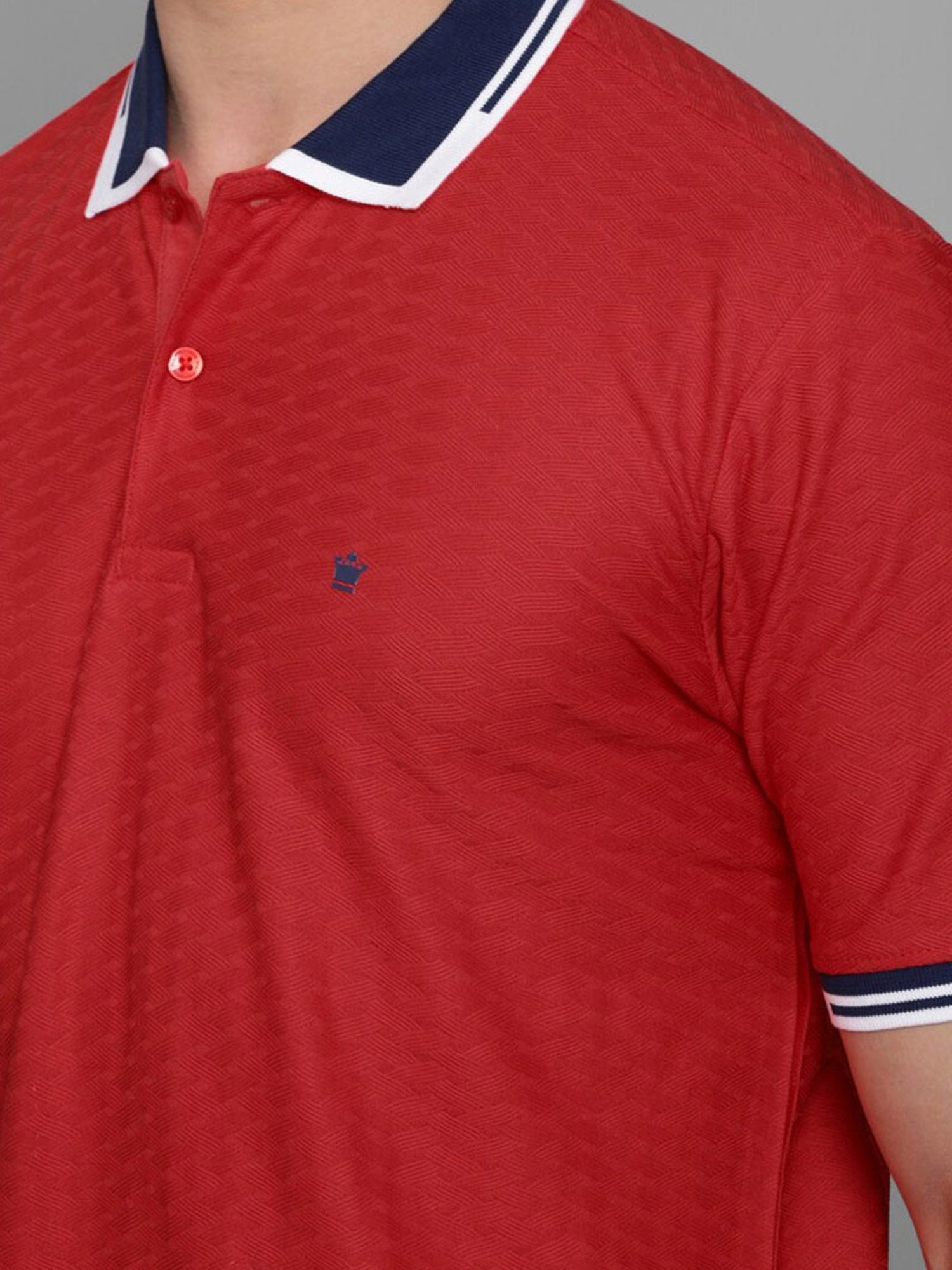 Louis Philippe Sport Red Cotton Regular Fit Polo T-Shirt