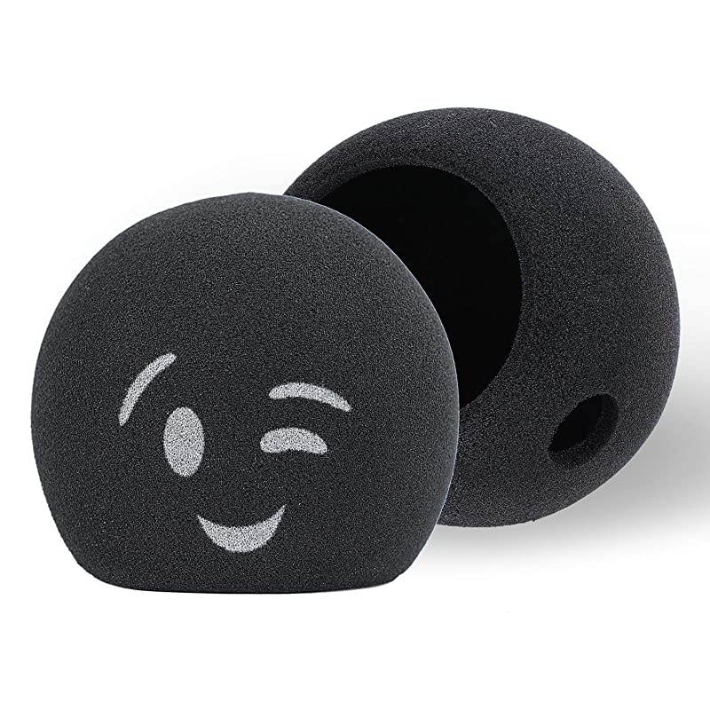 Blue Snowball Pop Filter Customizing Microphone Windscreen Foam Cover for Improve Blue Snowball iCE Mic Audio Quality Smile