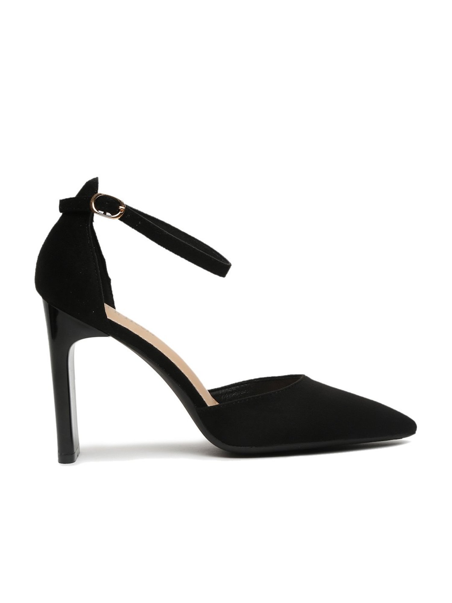 Flat N Heels Women's Black Ankle Strap Sandals