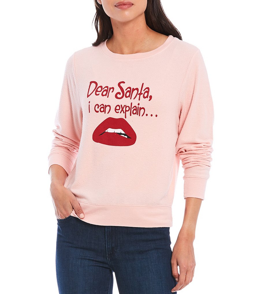 WILDFOX Dear Santa I Can Explain Long Sleeve Christmas Pullover