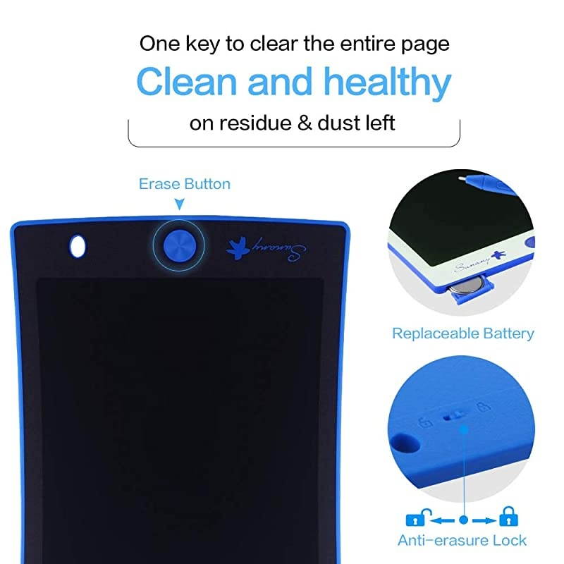 LCD Writing TabletElectronic Writing ampDrawing Board Doodle Board 85quot Handwriting Paper Drawing Tablet Gift for Kids and Adults at HomeSchool and Office Blue