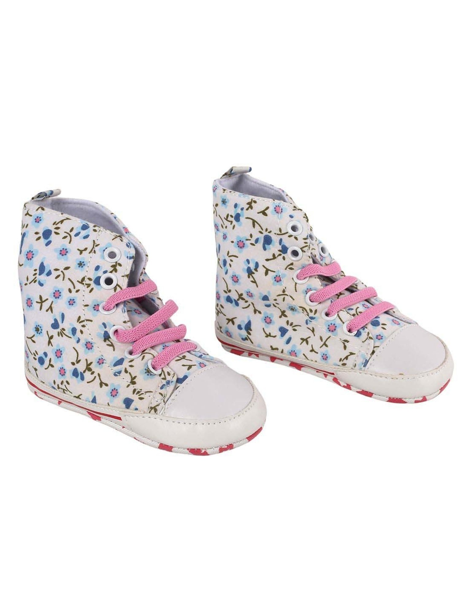 Baby Moo Kids White & Blue Casual Booties