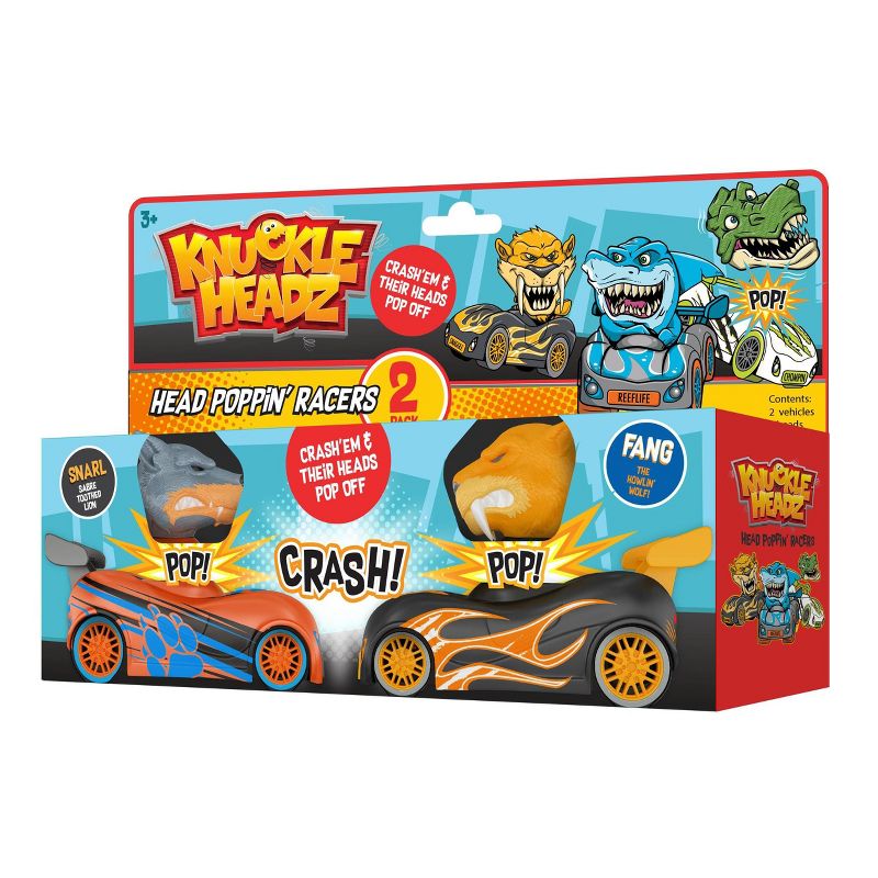 Skullduggery Knuckle-Headz 2 Pack - Saber Tooth Cat vs Wolf