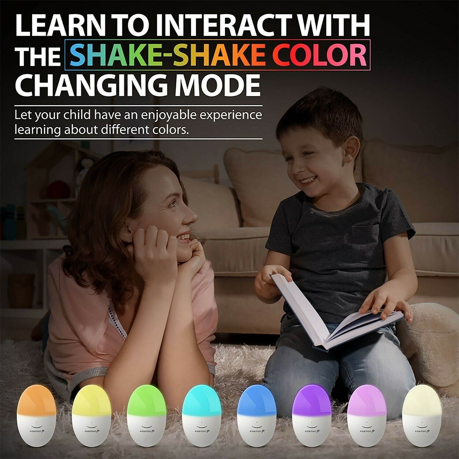 LED Kid Night Light Touch Control Color Change Baby Nursery Dimmable Lamp