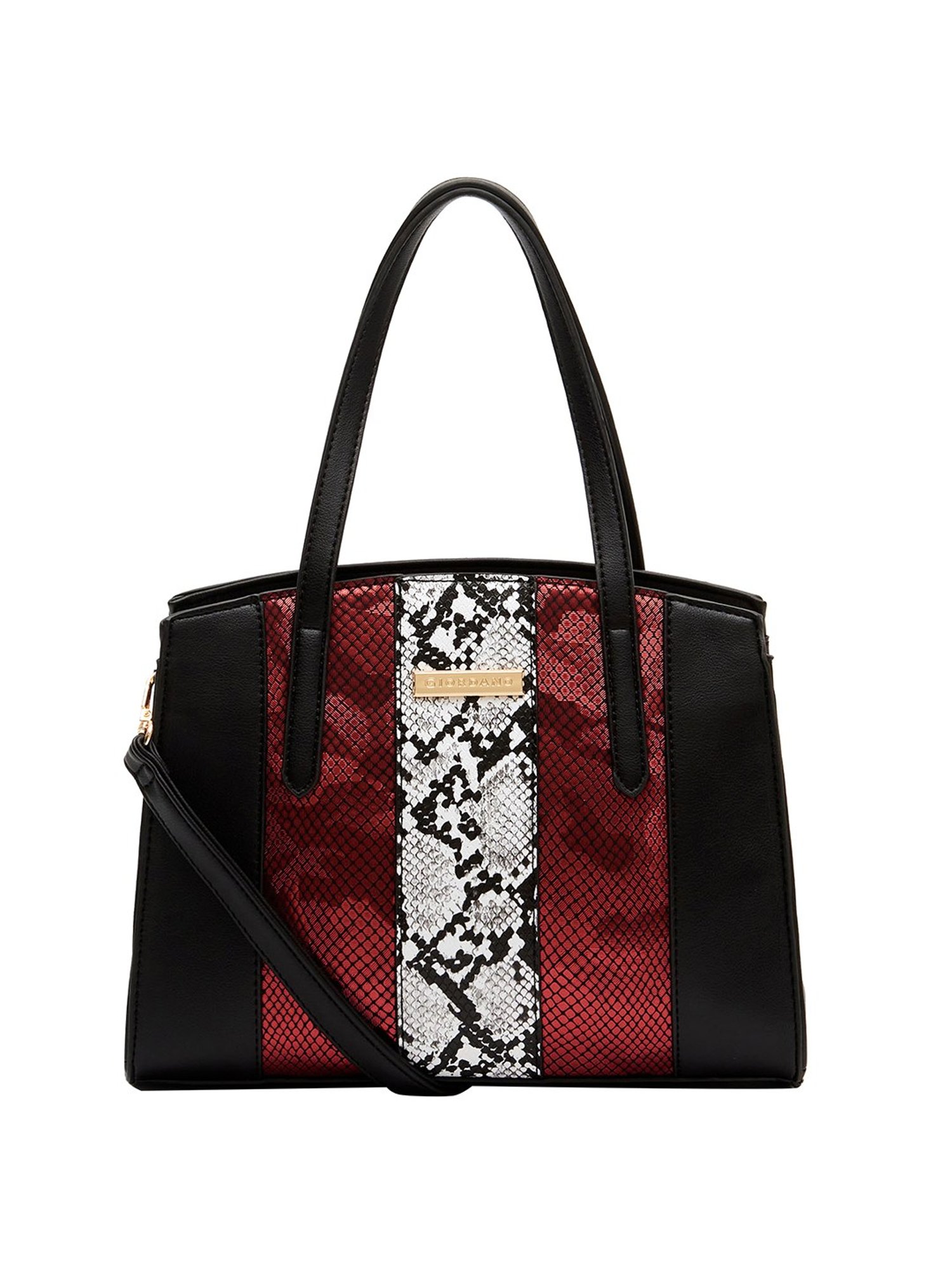 Giordano Blossoms 2020 Black Textured Medium Shoulder Handbag