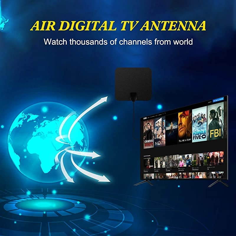 Antenna HDAntenna Indoor Antenna Support 4K 1080P 60120 Miles Range Digital Antenna VHF UHF Freeview Channels Antenna with Amplifier Signal Booster 165 Ft Longer Coaxial Cable Black