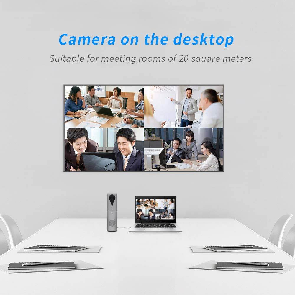K8 USB 2.0 Plug and Play All in One Video Conference Camera for Small Meeting Room Full 1080P 105 Degree Wide Angle High Definition Video with Prime Lens,Built in Audio Microphone and Speaker