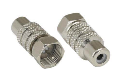 Kentek F-type coax coaxial male to RCA female M/F adapter connector plug jack