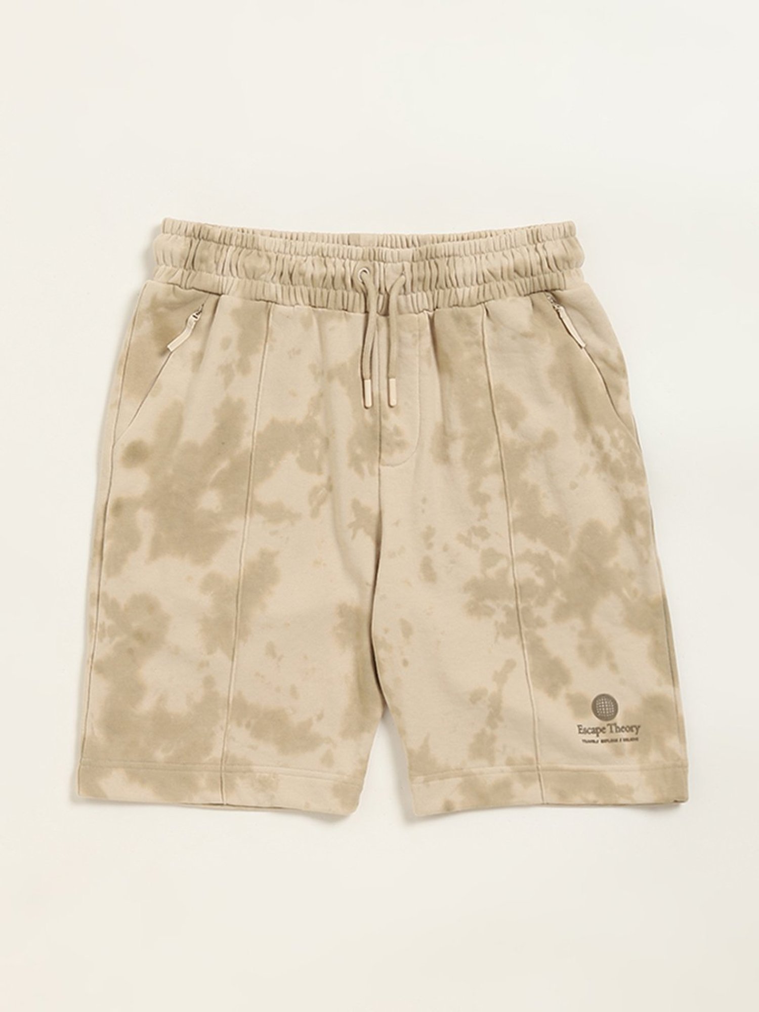Y&F Kids by Westside Beige Splatter Print Mid Rise Shorts
