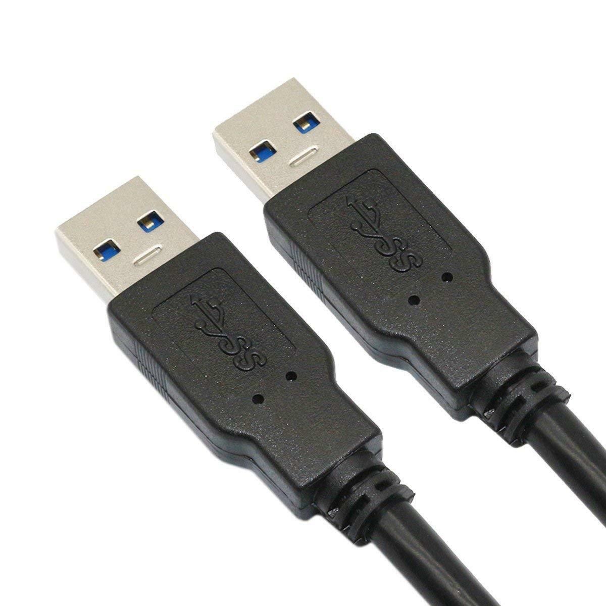 USB 3.0 A Male to A Male USB to USB Cable Cord for Data Transfer 3 Feet Black