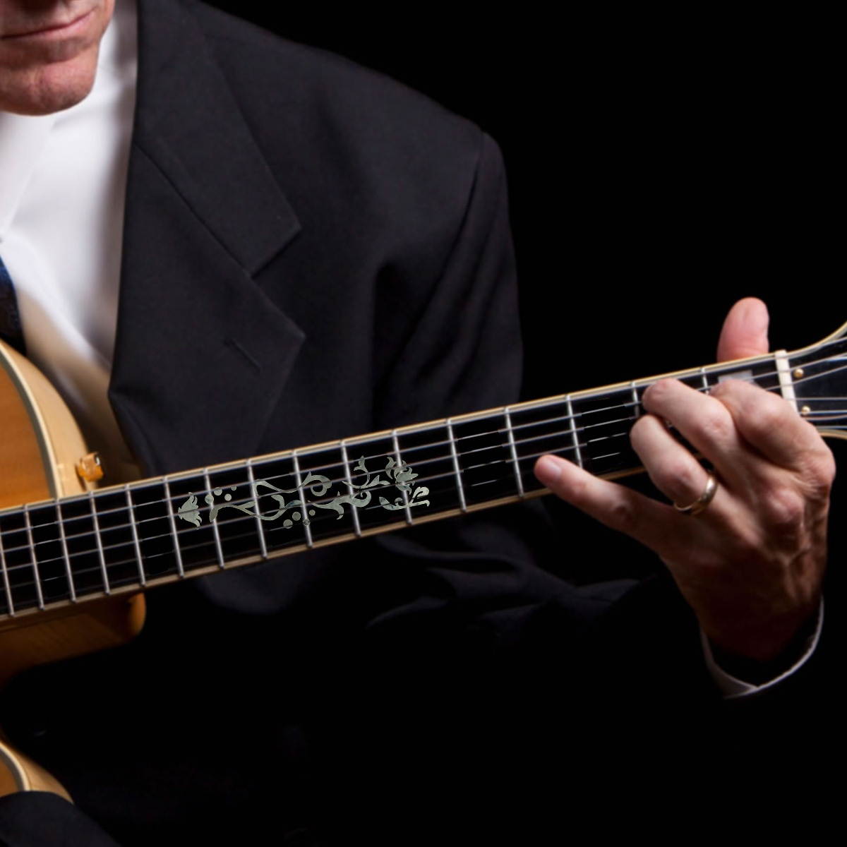 Guitar Fingerboard Sticker Fretboard Inlay Decals Carved Stickers (Trapezoid Silver Style)