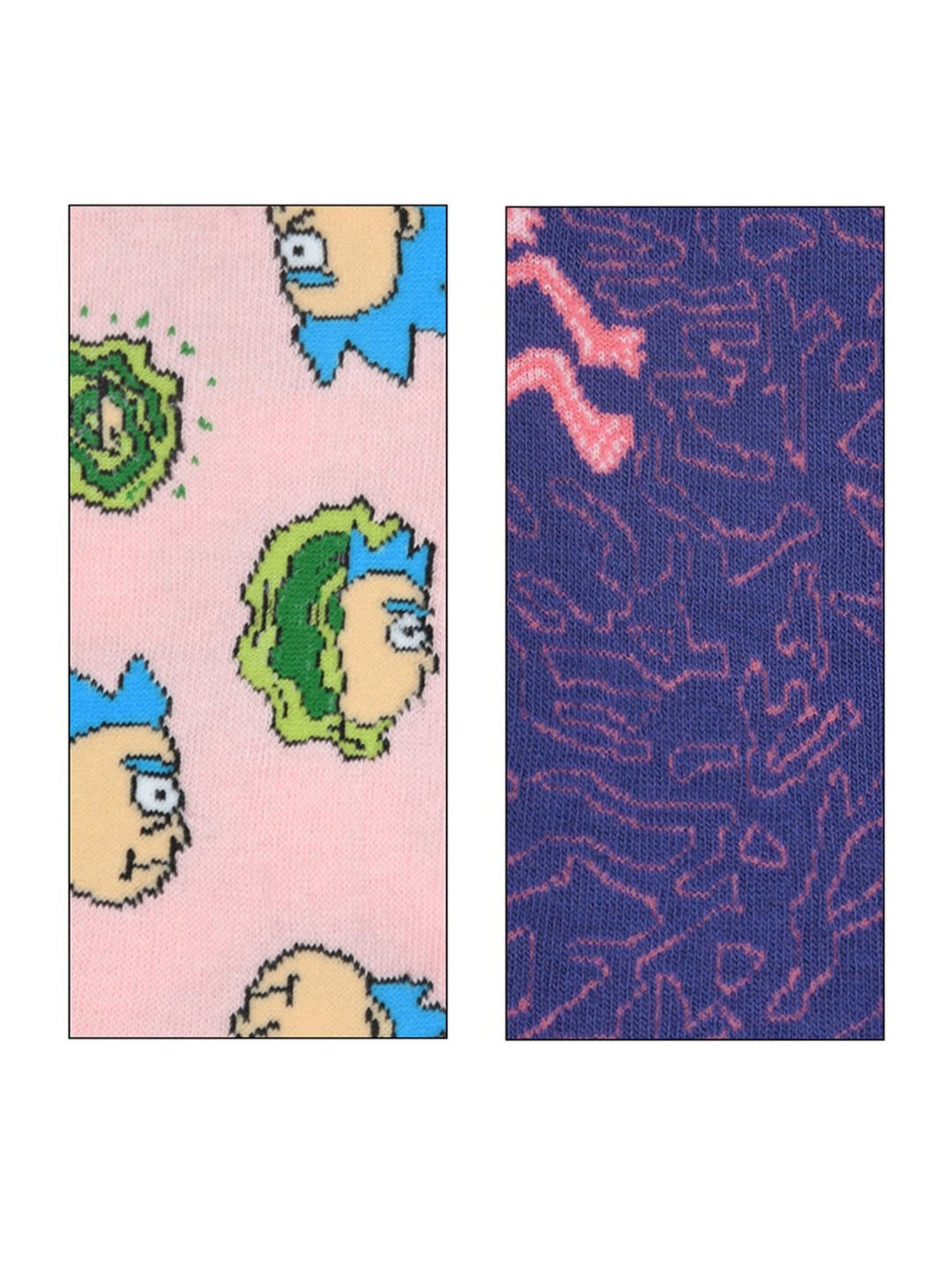 BALENZIA Multicolor Printed Socks (Pack of 2)