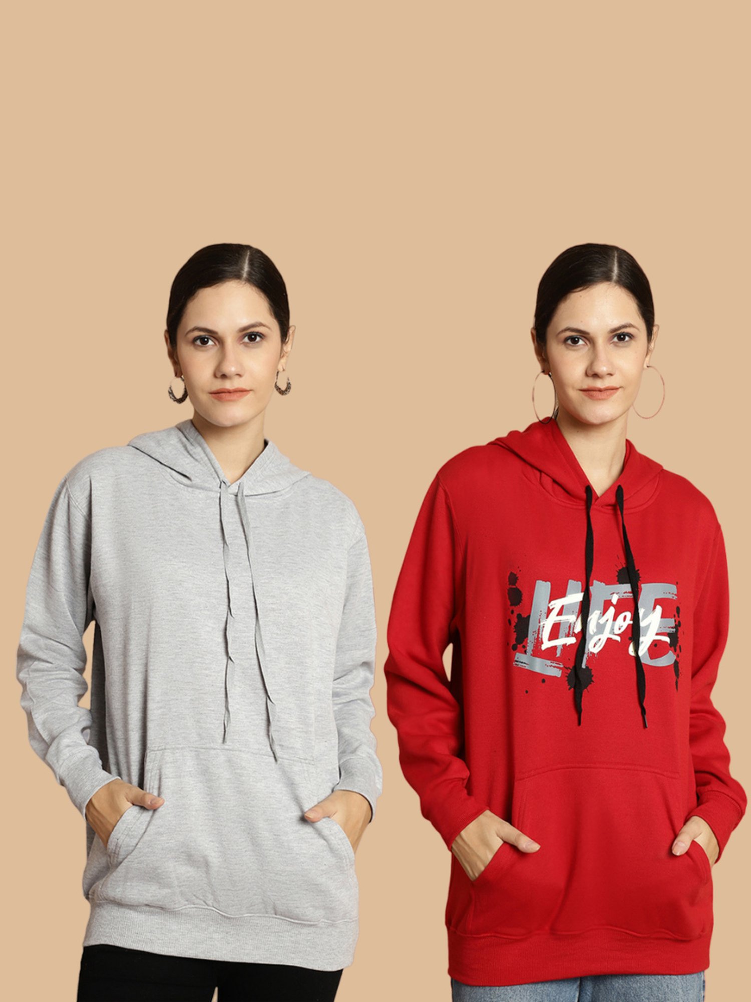 Vimal Jonney Maroon & Grey Printed Sweatshirt - Pack Of 2