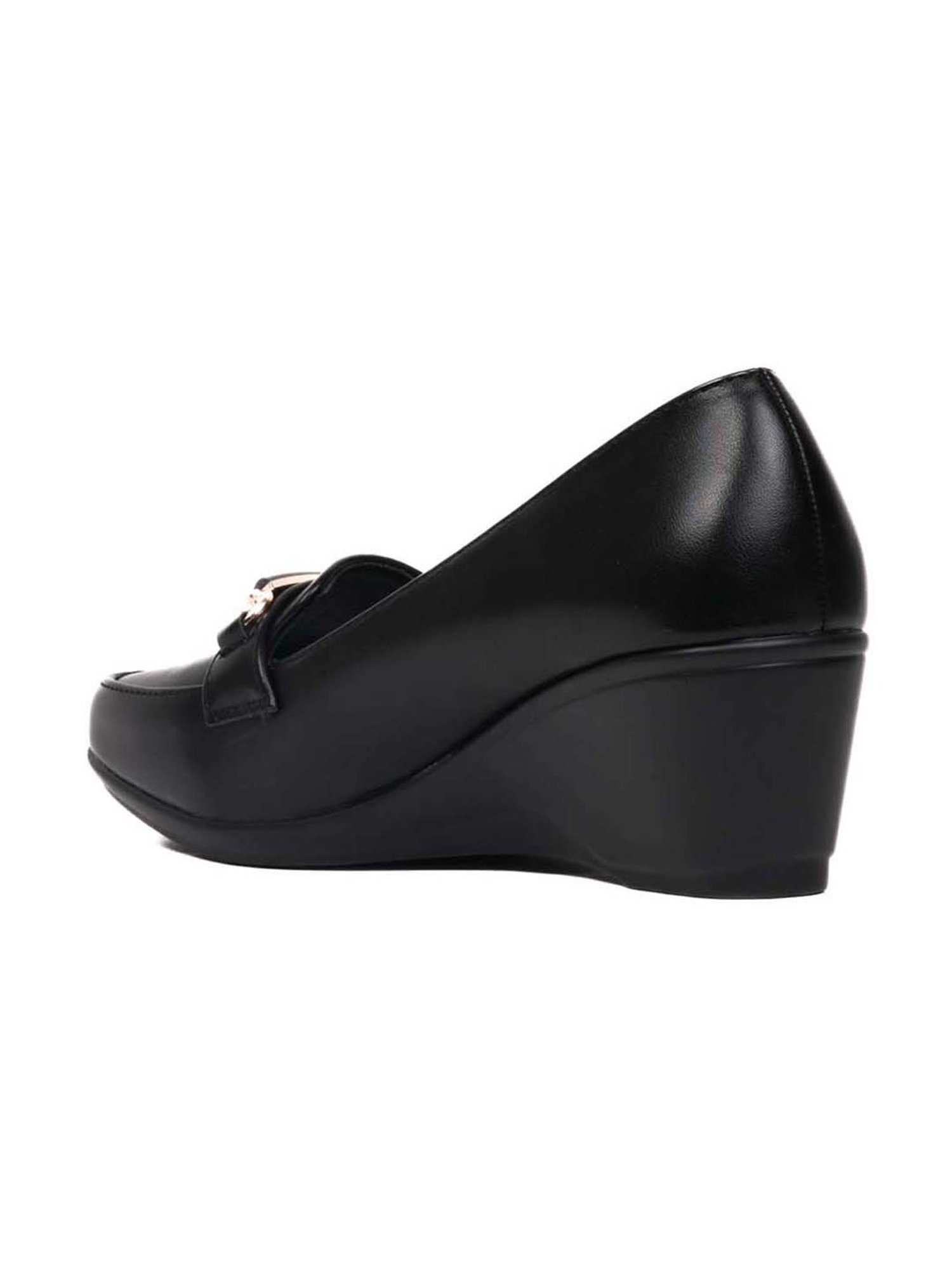 Jove Women's Black Wedge Loafers