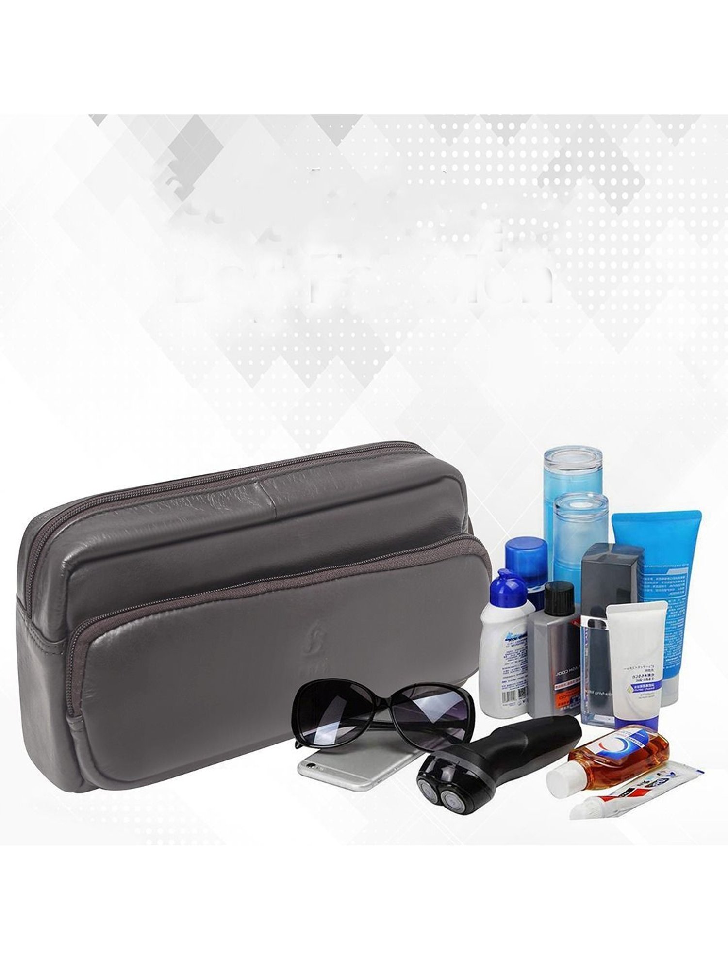 Kara Black Unisex Leather Pouch