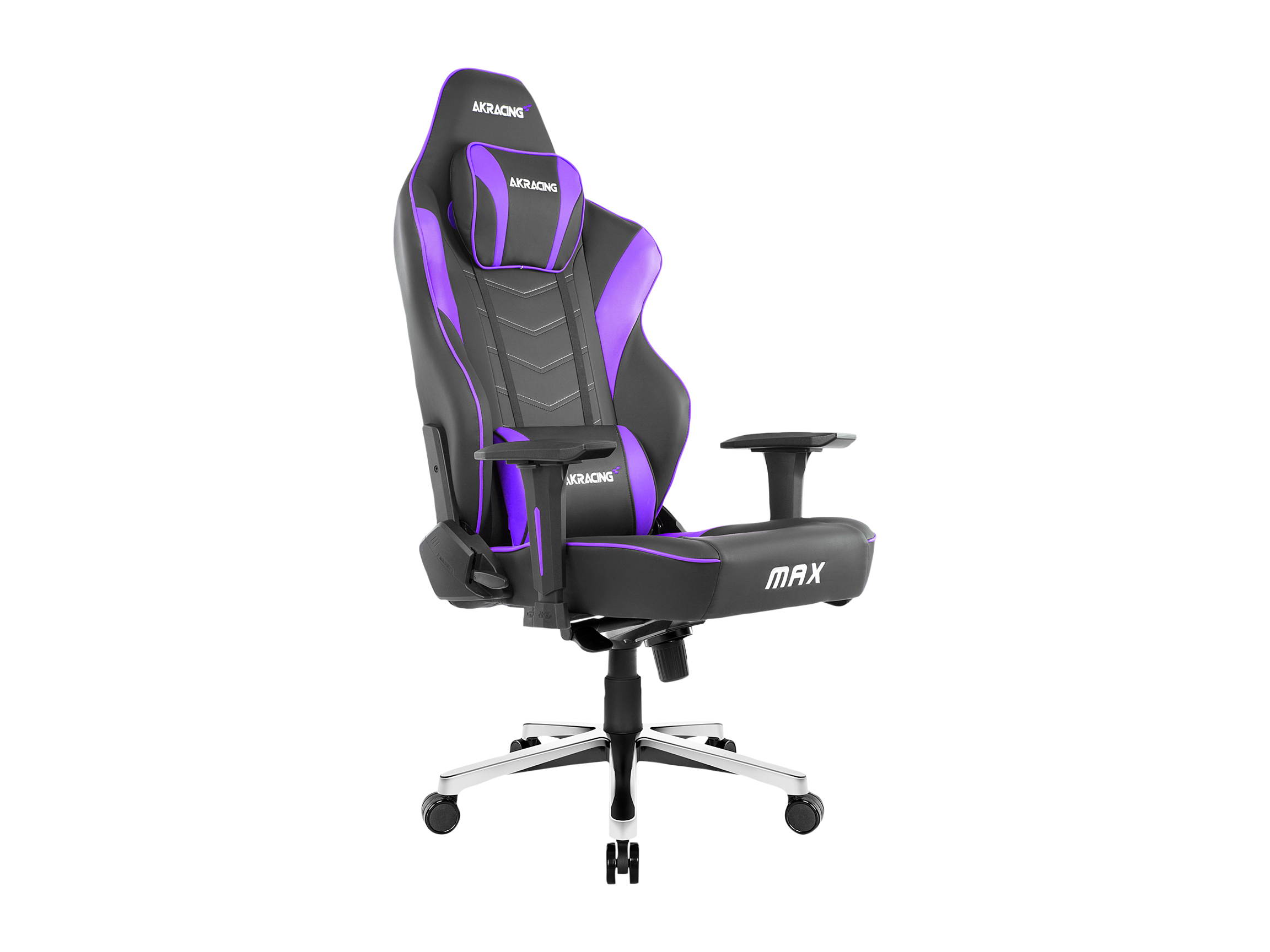 AKRacing Master Series MAX PU Leather Gaming Chair, 4D Adjustable Armrests, 180 Degrees Recline - Black/Indigo (AK-MAX-BK/IN)