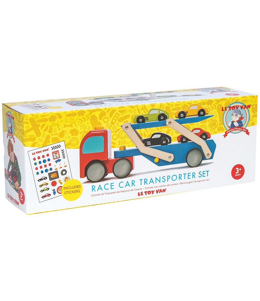 Le Toy Van Trains, Cars & Construction Race Car Transporter