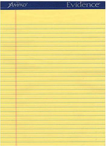 Ampad Perforated Writing Pad 8 1/2 x 11 3/4 Canary 50 Sheets Dozen 20220