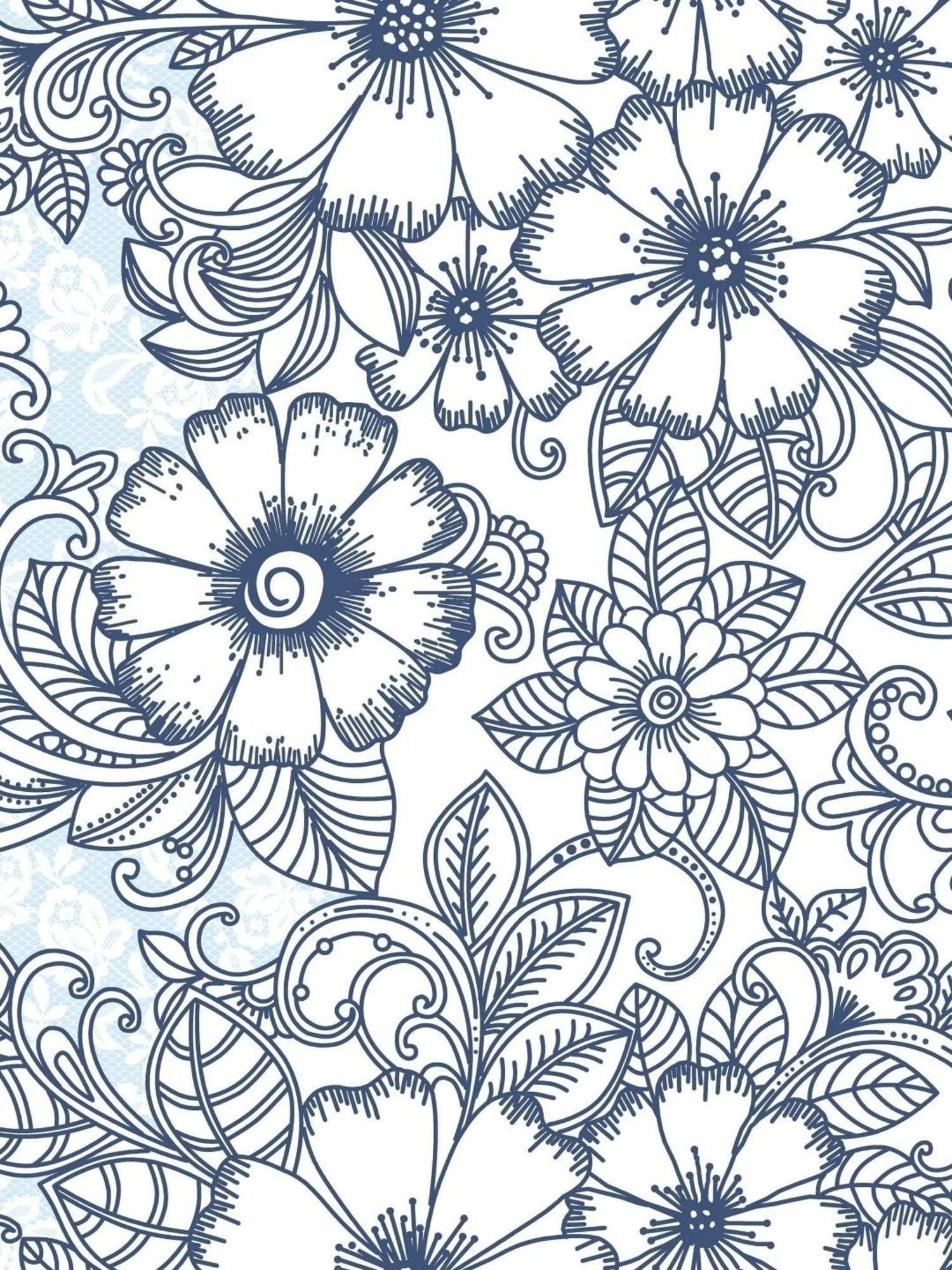 My Room Floral Blue 140 TC Cotton King Bed Sheet with 2 Pillow Covers