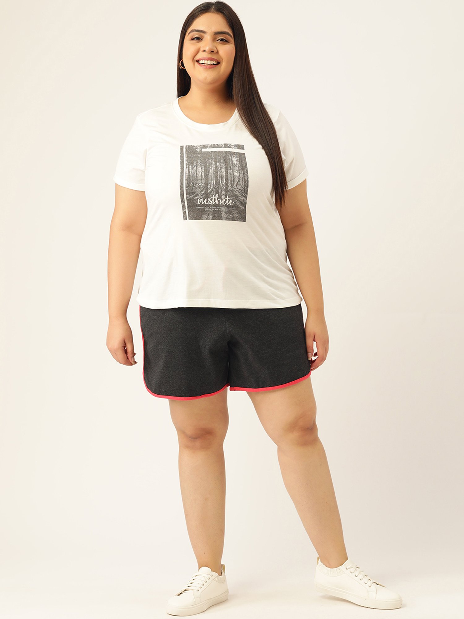 theRebelinme Anthra Grey Cotton Shorts