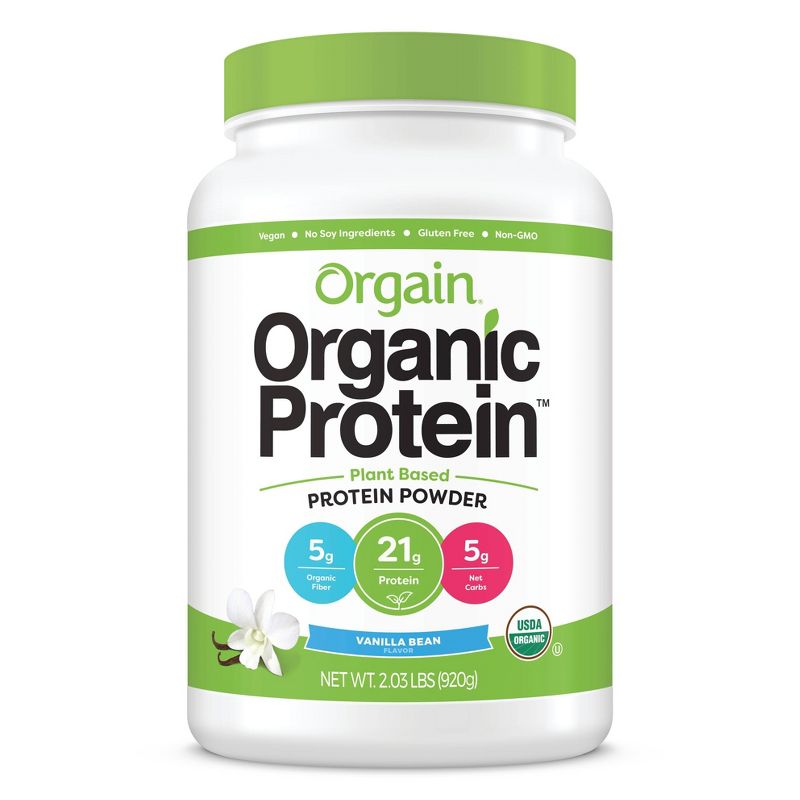 Orgain Organic Vegan Protein Plant-Based Protein Powder - Sweet Vanilla Bean - 2.03lbs