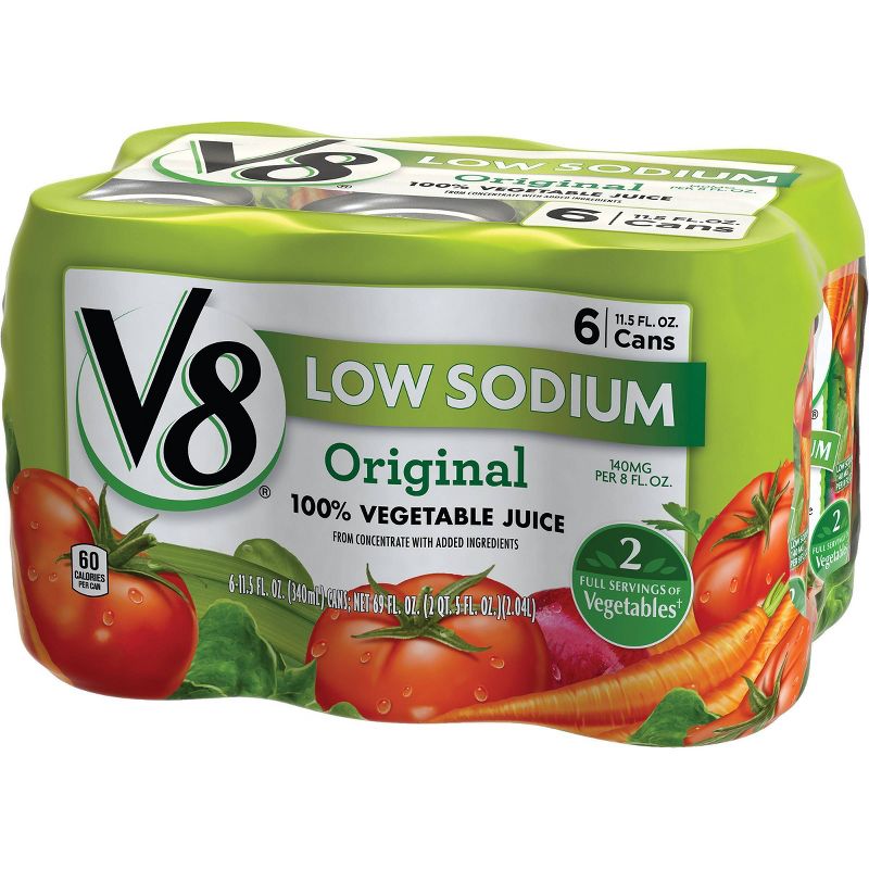 V8 Original Low Sodium 100% Vegetable Juice - 6pk/11.5 fl oz Cans