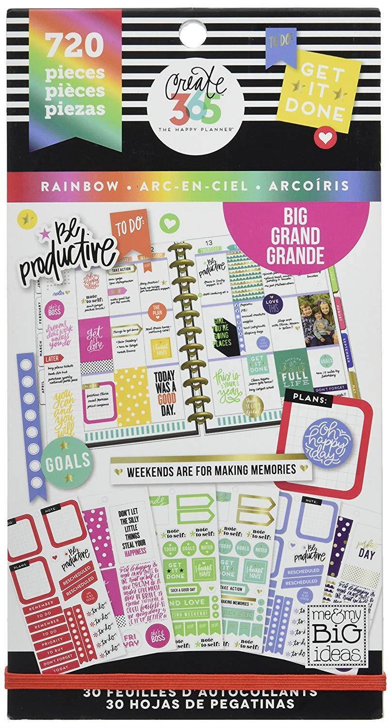 me & my BIG ideas  PPSV-12-2048 Create 365 The Happy Planner Sticker Value Pack Planner, Big Color Way