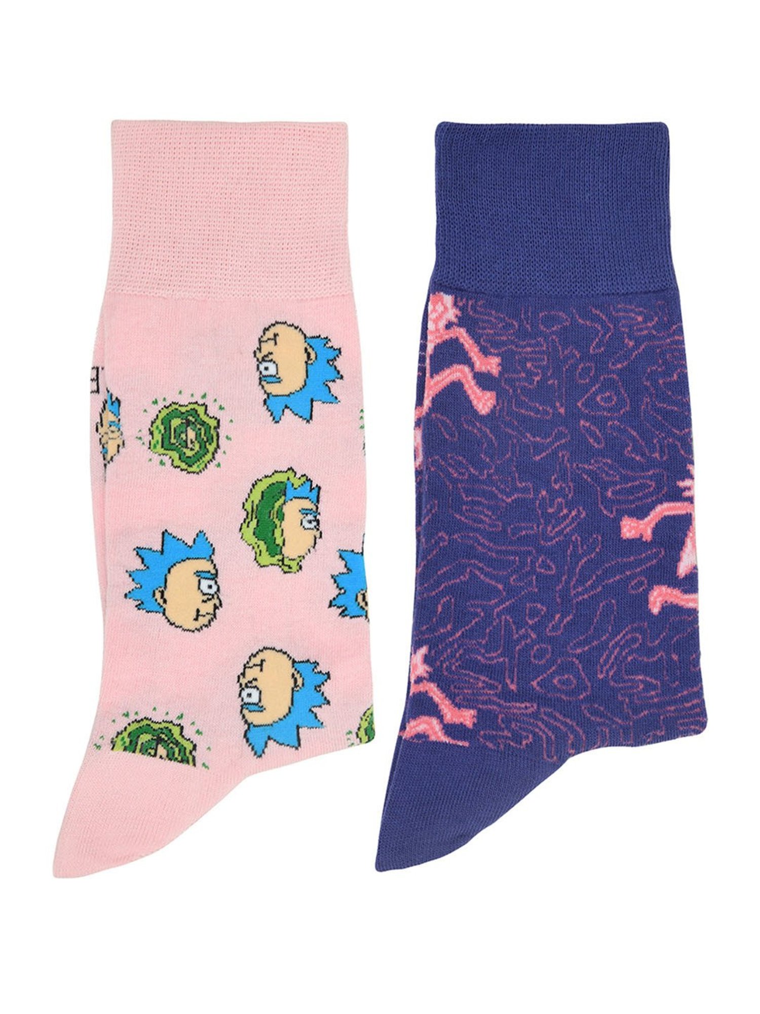 BALENZIA Multicolor Printed Socks (Pack of 2)