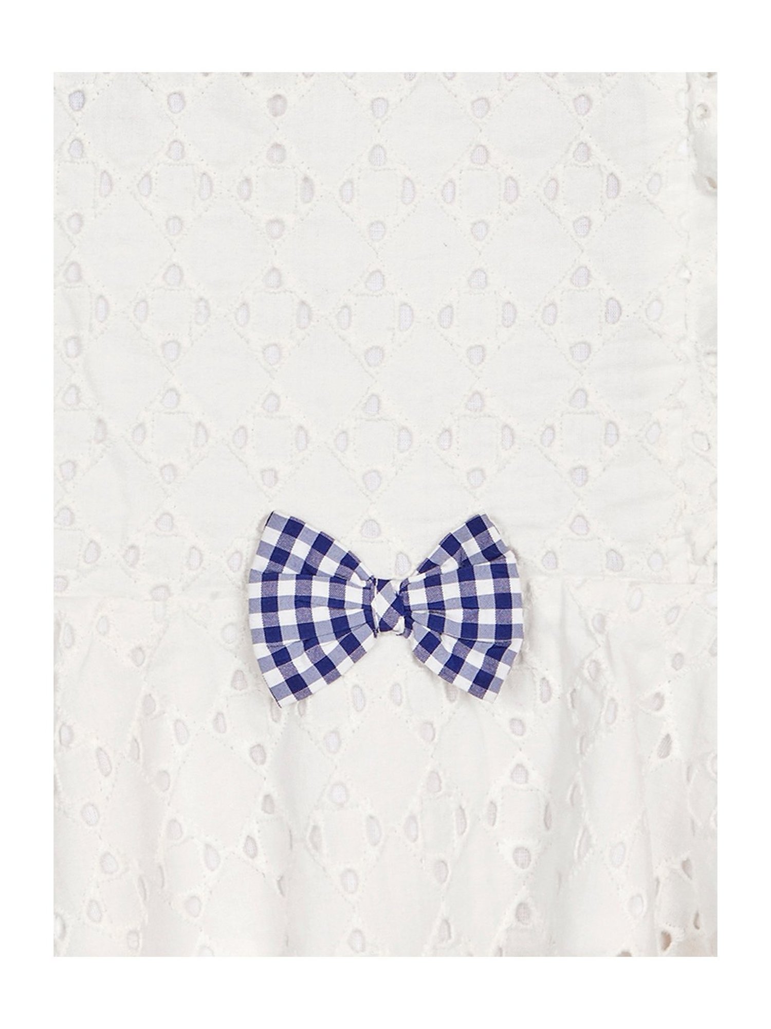 Budding Bees Kids White & Blue Self Design Top with Shorts