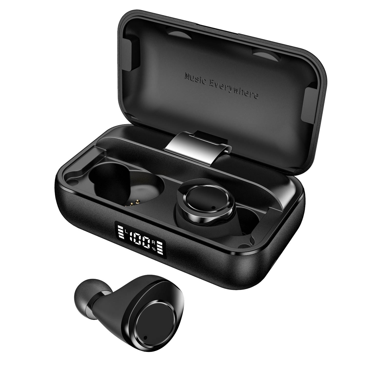 5pcs TWS Bluetooth 5.0 Wireless Earbuds With 4000Amh Charging Case IPX7 Waterproof TWS Stereo Headphones in-Ear Built-in Mic Headset Premium Sound with Deep Bass for Sport - Black