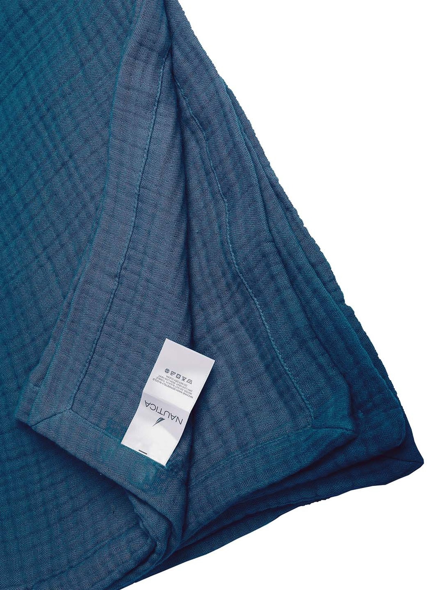 Nautica Ocean Ripples Navy 350 TC Cotton King Bedsheet with 2 Pillow Covers