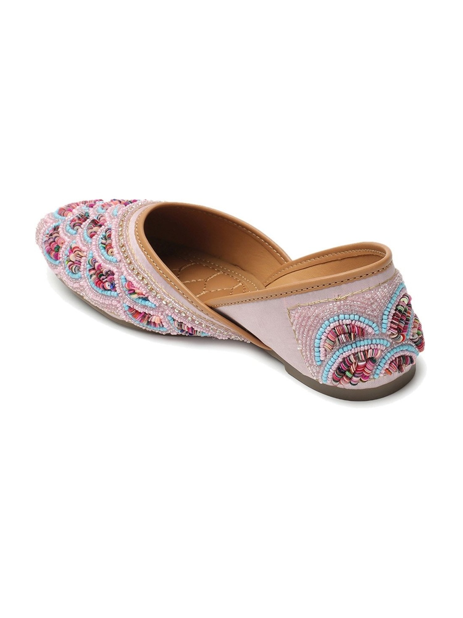 Iconics Women's Pink Ethnic Juttis