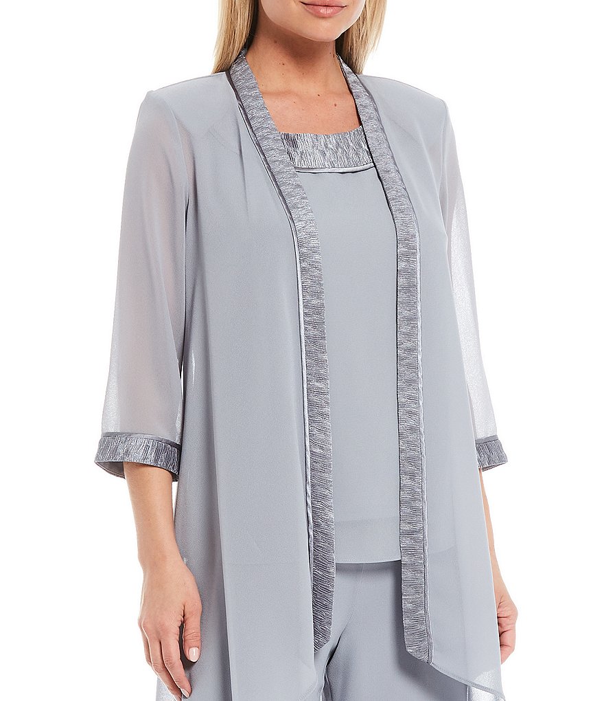 Alex Evenings Stretch Velvet Long Sleeve Ruched Beaded Accent Collar Boat Neck Blouse