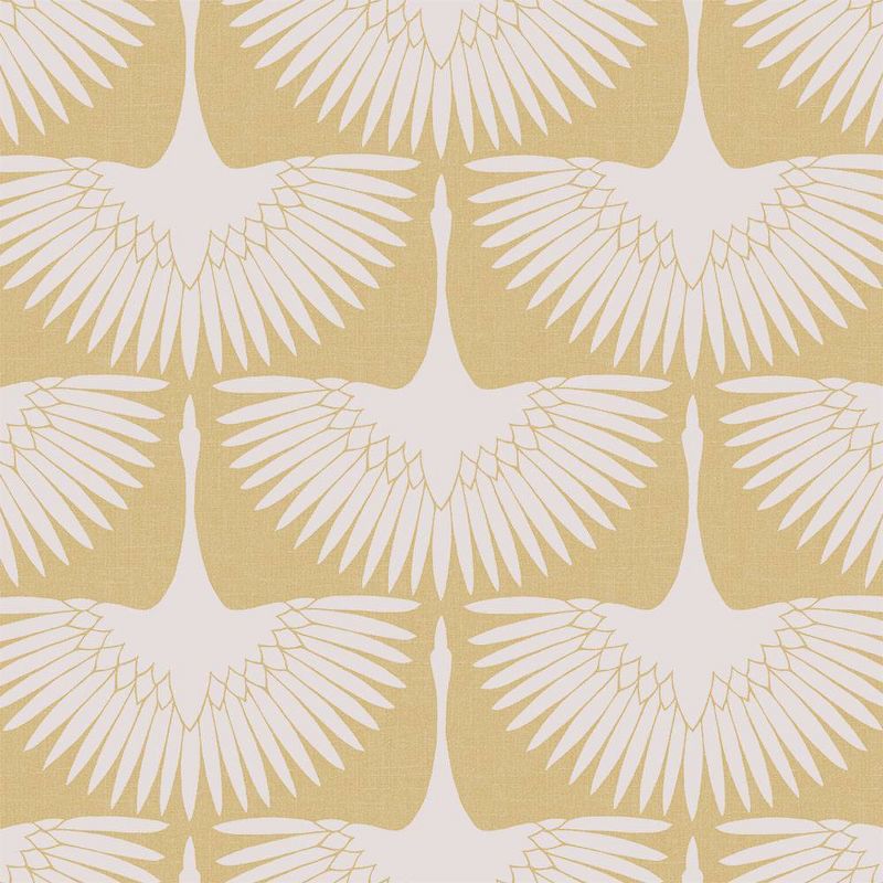 Tempaper Feather Flock Peel and Stick Wallpaper Golden Hour