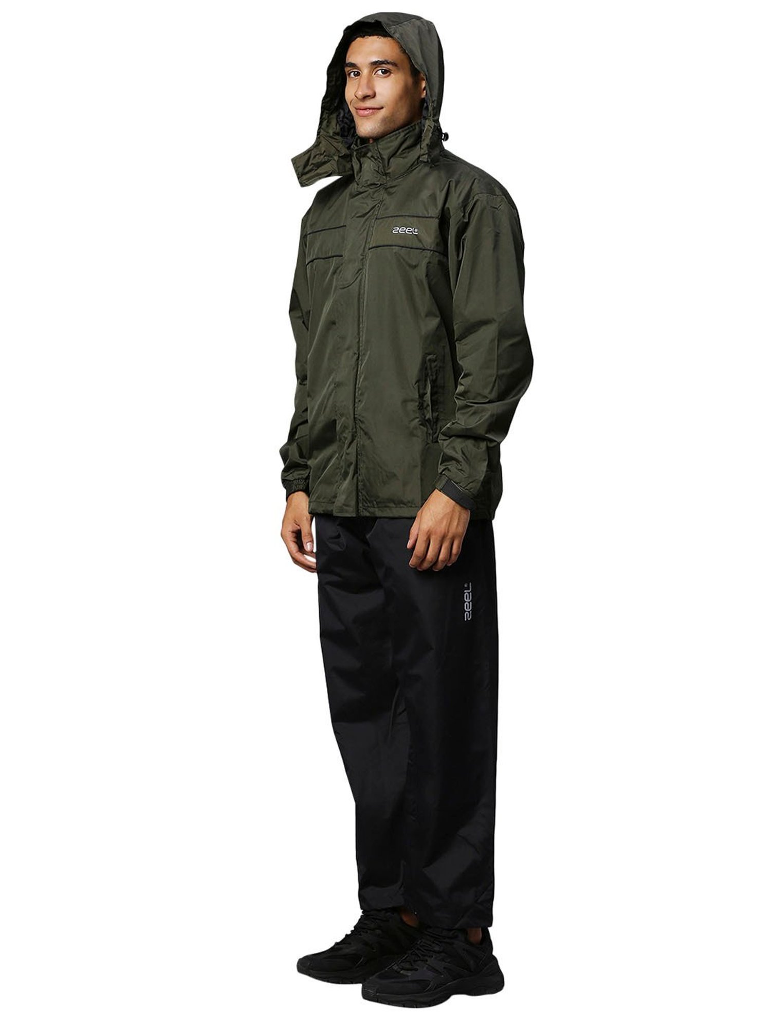 Zeel Olive Regular Fit Rainwear Jacket