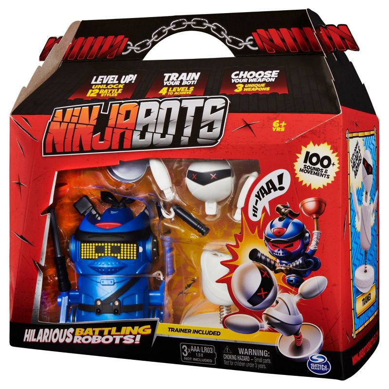 Ninja Bots Battling Robot with 3 Weapons Trainer - Blue