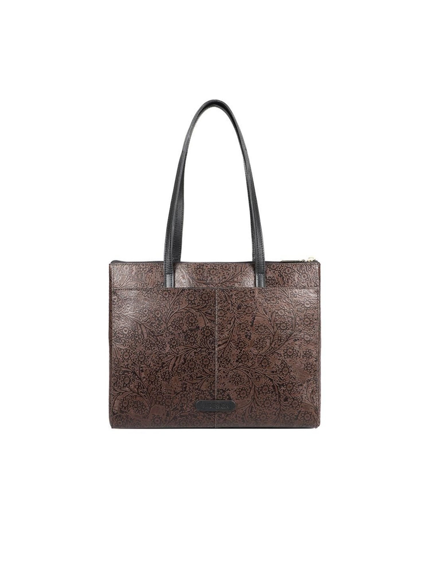 Hidesign Brown Textured Medium Shoulder Handbag