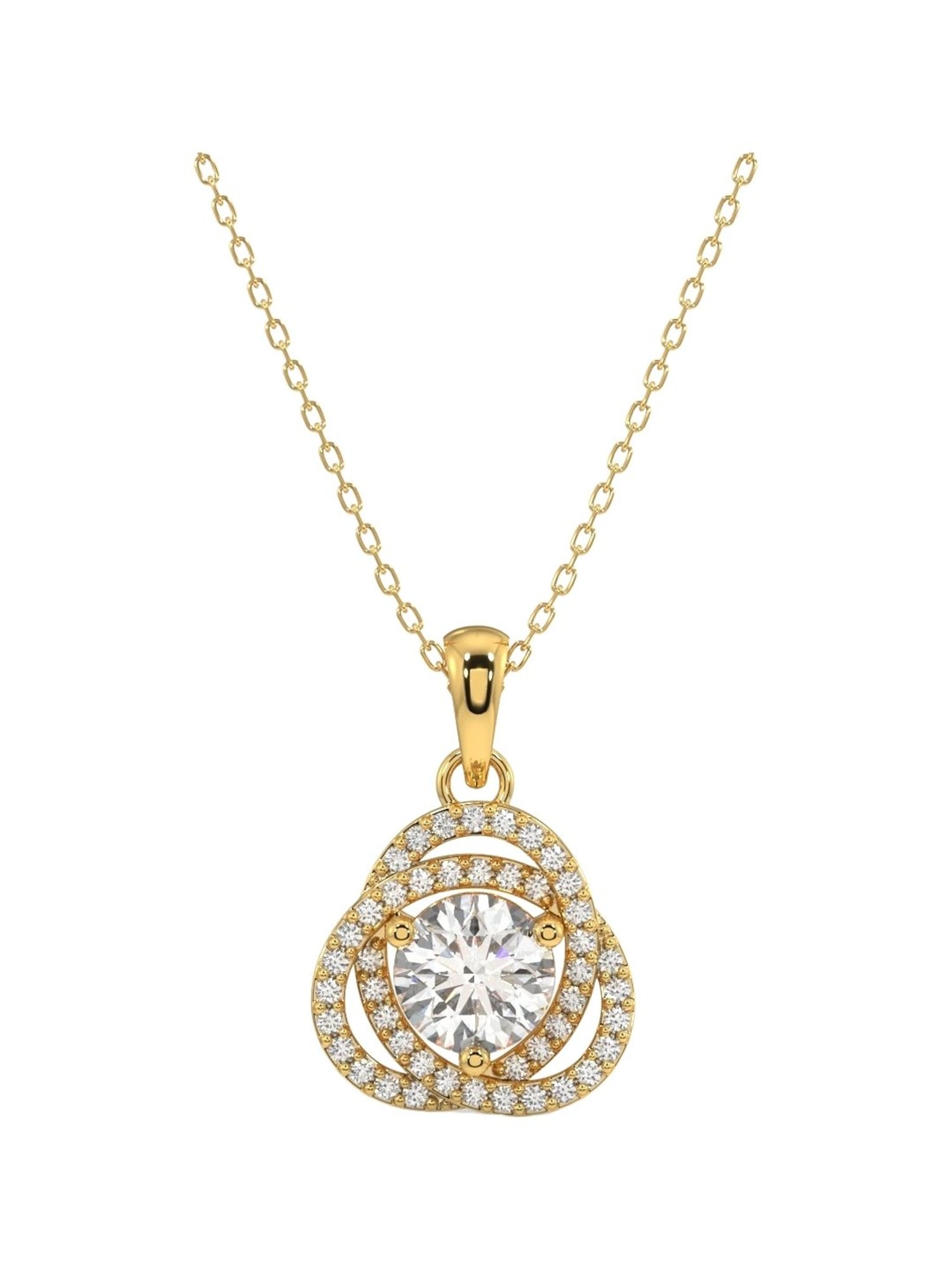 Silvermist 925 Sterling Silver Twisted Together Chain Pendant for Women & Girls