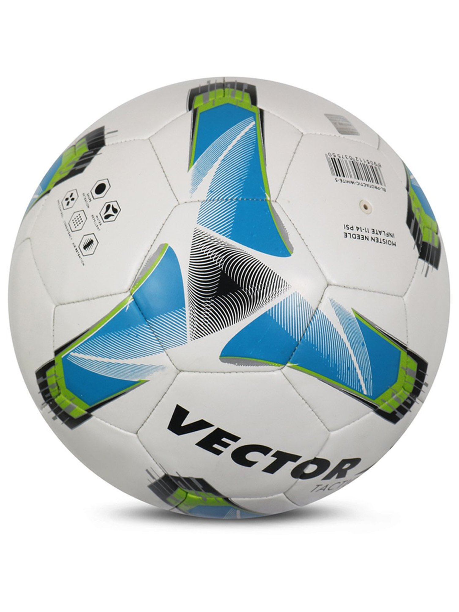 Vector X Tactic Pro Polyester Winding Football for Hard Ground (White) Size - 5