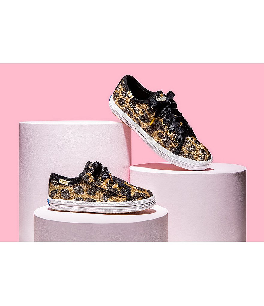 Keds Keds x kate spade new york Girls' Leopard Print Glitter Kickstart Sneakers (Youth)