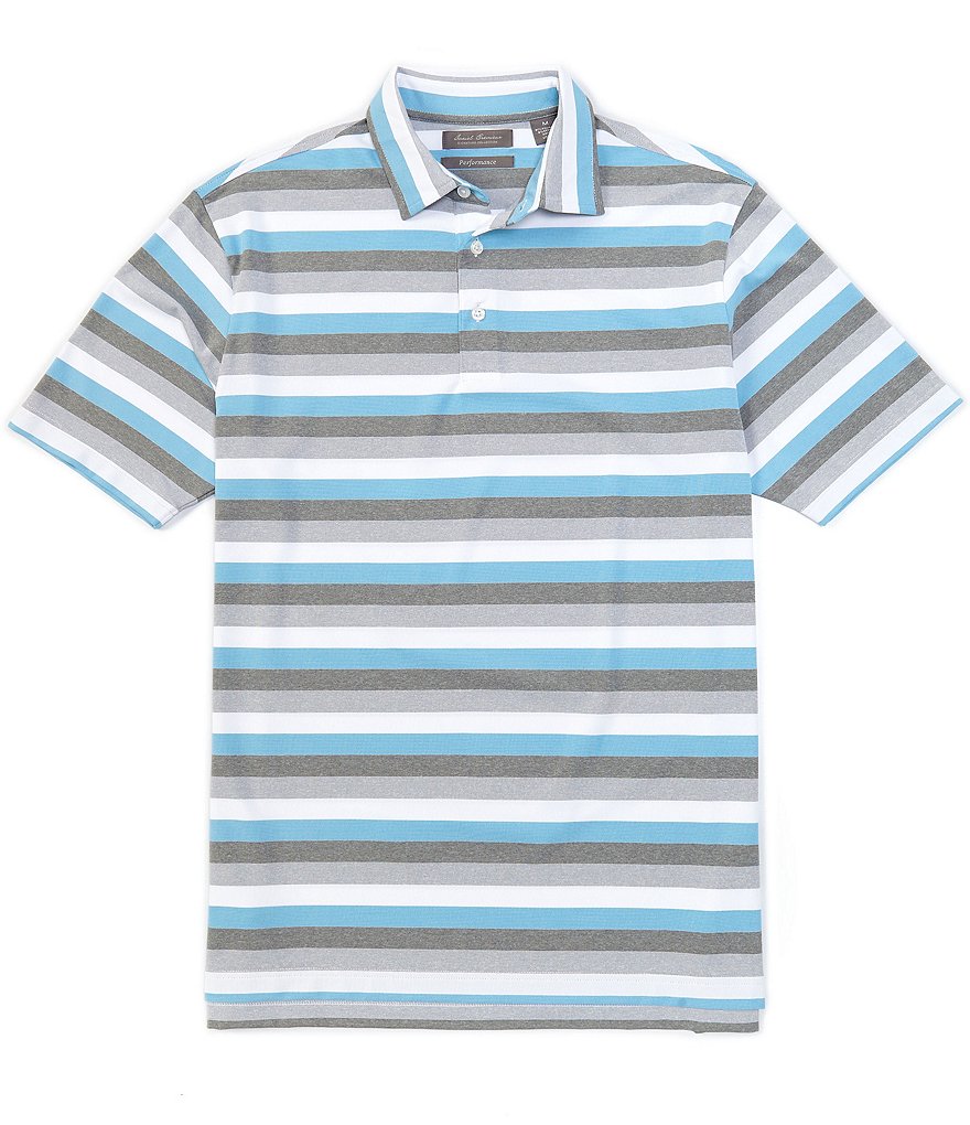 Cremieux Performance Stripe Short-Sleeve Polo Shirt